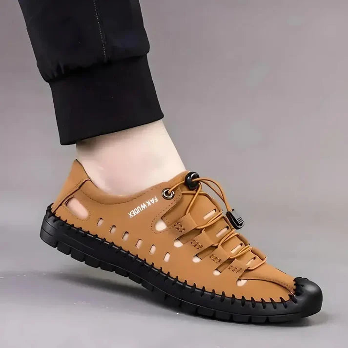 18894 Men's Beige Casual Sandals with Adjustable Strap