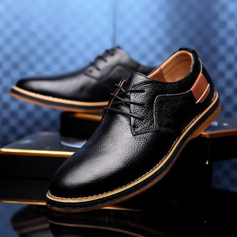 18644 Men's Black Derby Party Shoes - Casual Leather Dress
