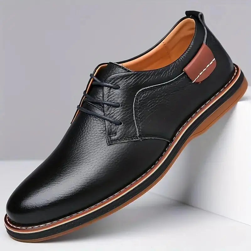 18644 Men's Black Derby Party Shoes - Casual Leather Dress