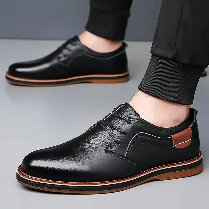 18644 Men's Black Derby Party Shoes - Casual Leather Dress