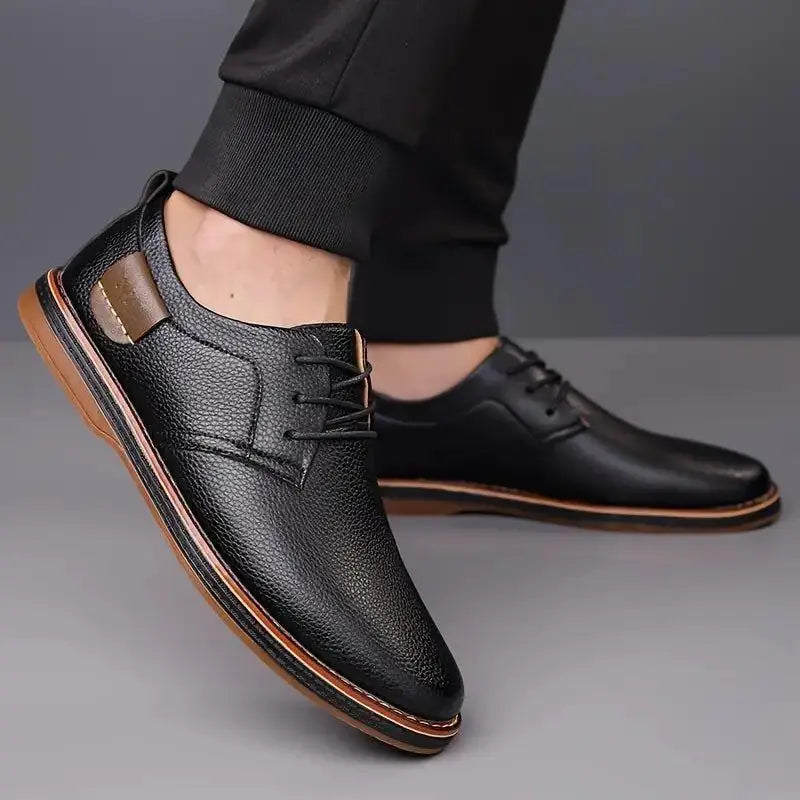 18644 Men's Black Derby Party Shoes - Casual Leather Dress