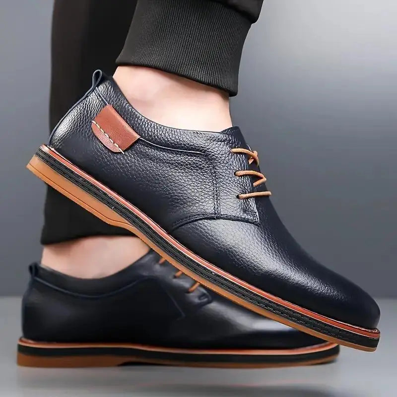 18644 Men's Black Derby Party Shoes - Casual Leather Dress