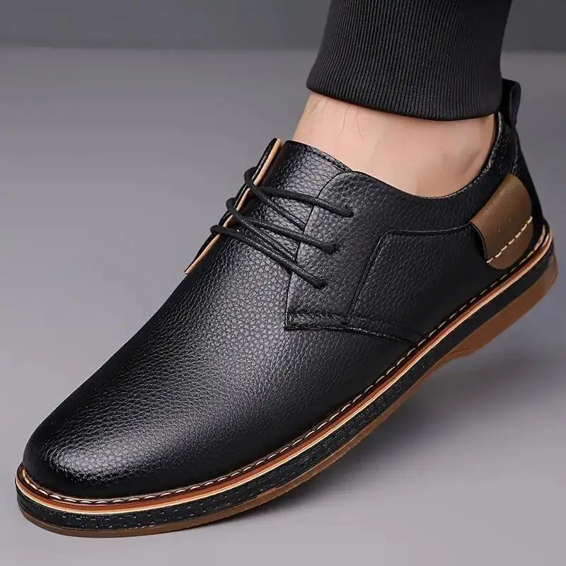 18644 Men's Black Derby Party Shoes - Casual Leather Dress