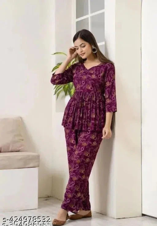 13374 Women's Floral Print Co-ord Set Online Kurti