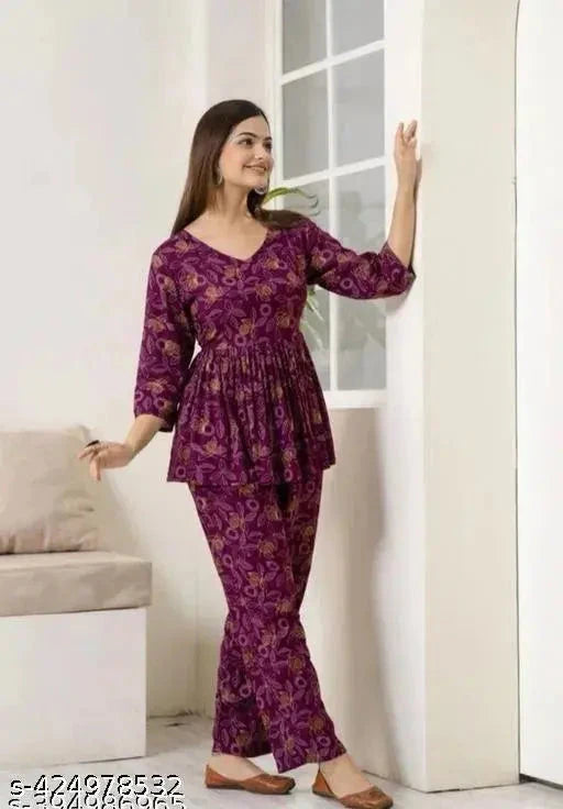 13374 Women's Floral Print Co-ord Set Online Kurti
