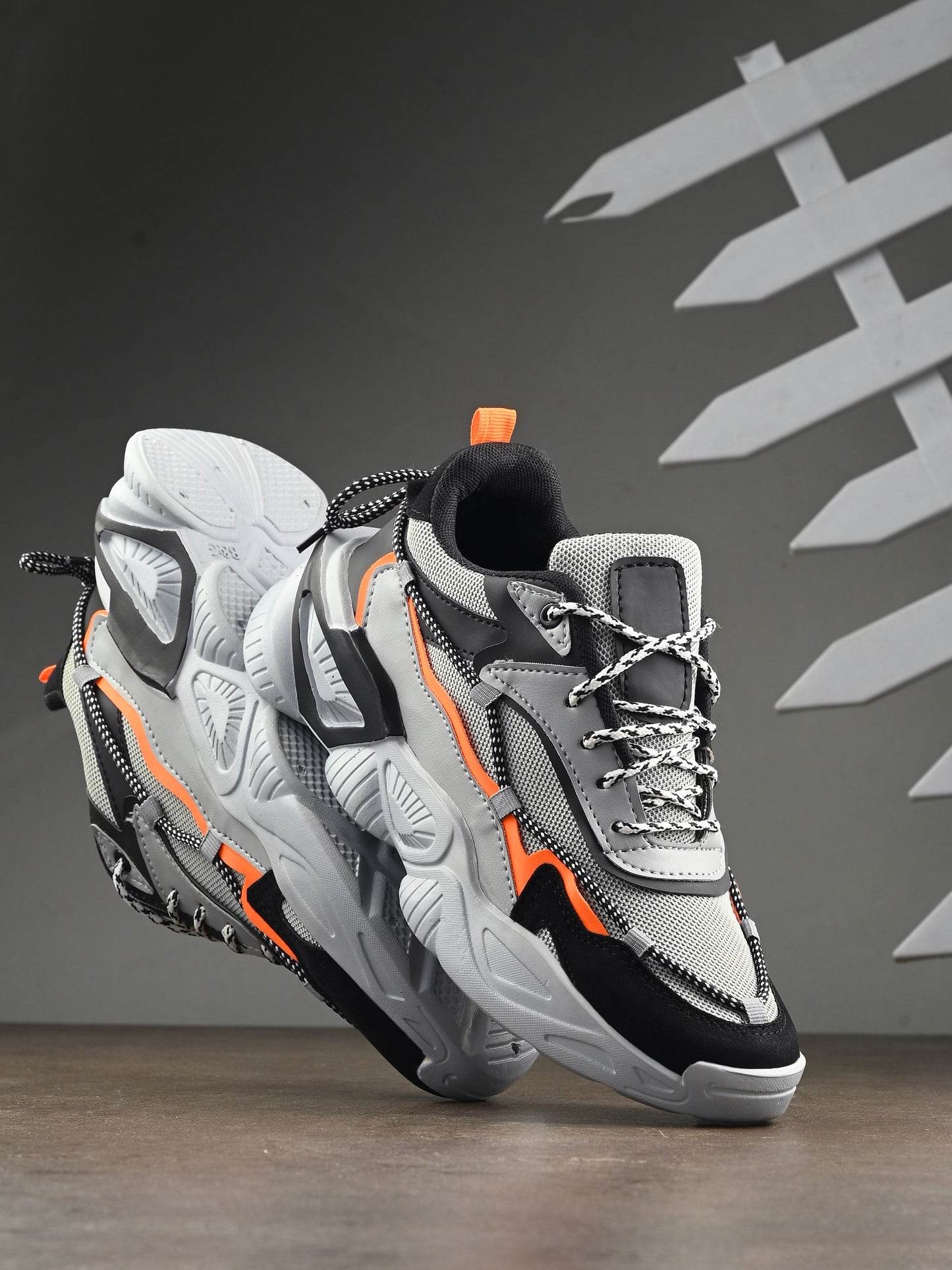 18894 Grey Sports Shoes for Men with Comfort Design