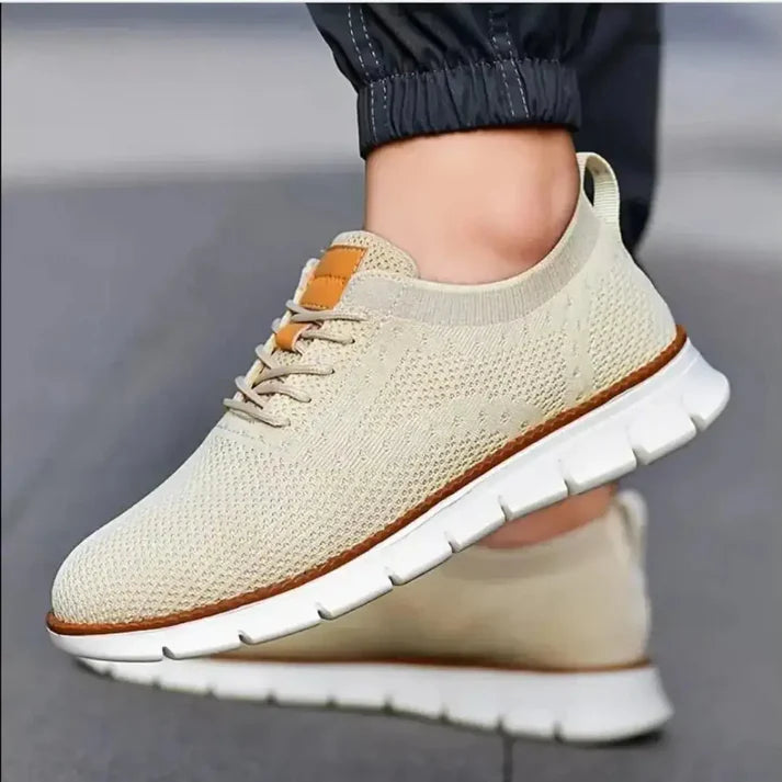 18894 Tan Mesh Sneakers for Men Casual Comfort Shoes