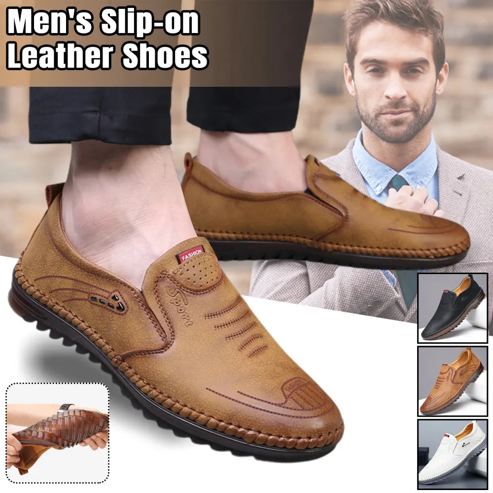 18894 Beige Casual Leather Shoes for Men Comfort