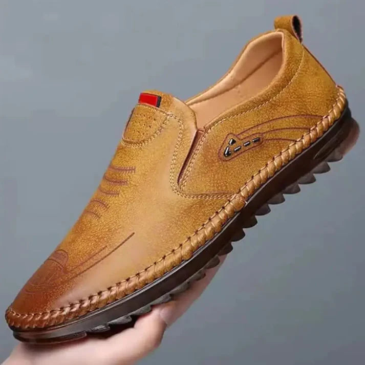 18894 Beige Casual Leather Shoes for Men Comfort