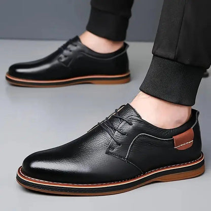 18644 Men's Black Derby Party Shoes - Casual Leather Dress