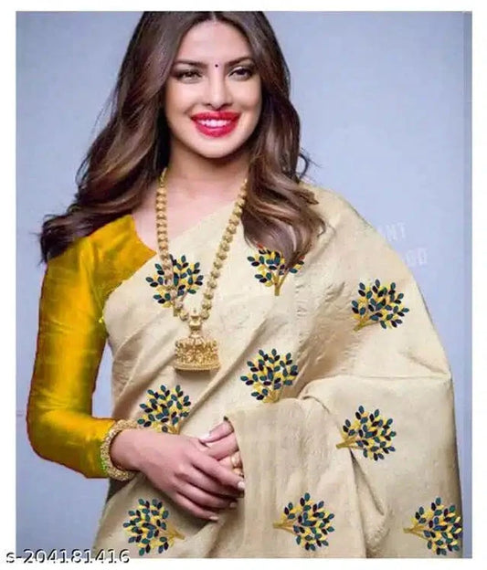 Elegant Women's Party Wear Saree Online in Beige Gold