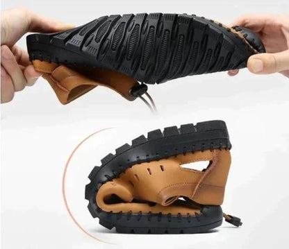 Flexible brown stylish slip on shoes for men showing sole and bendability for casual wear