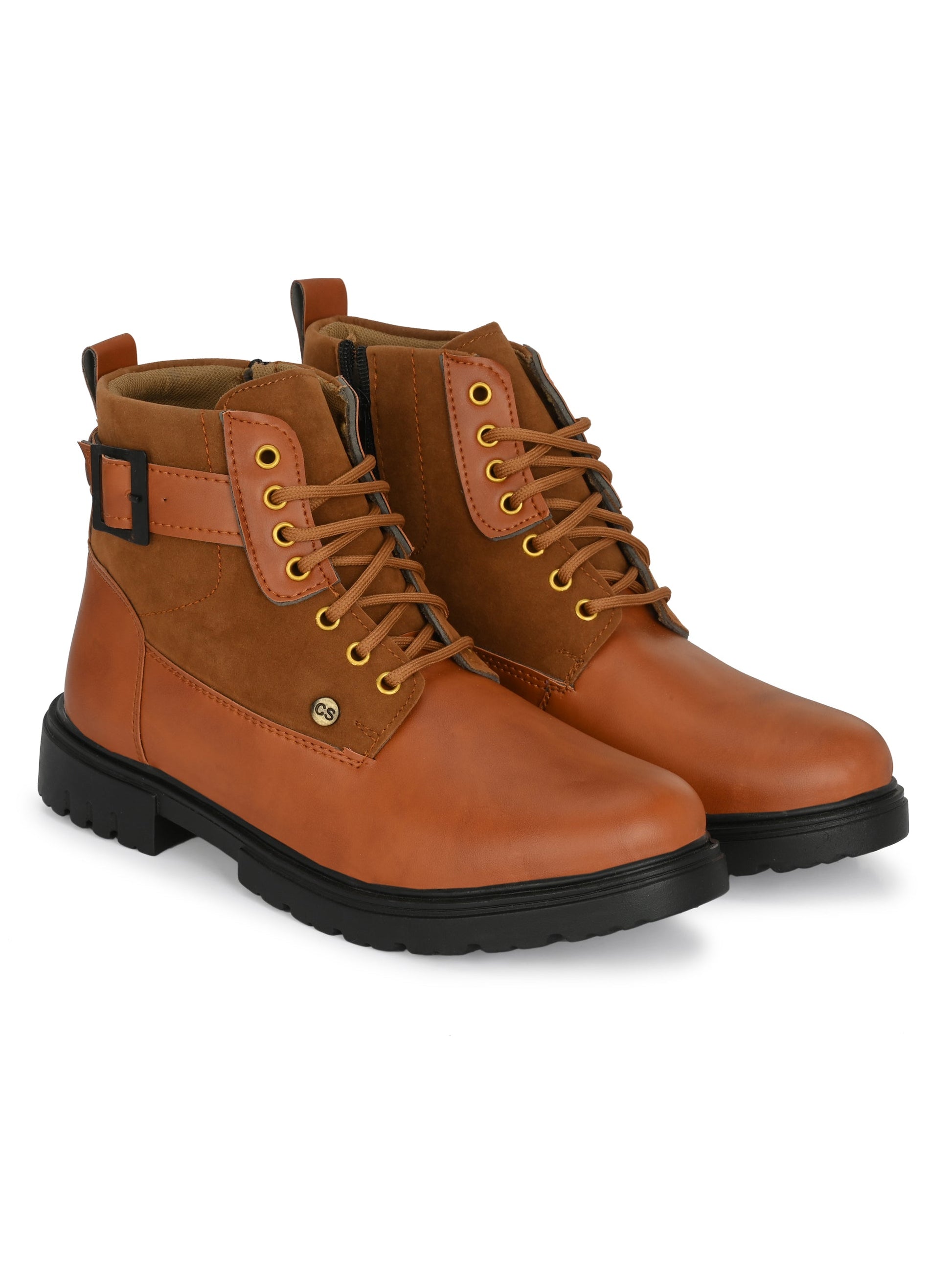 18894 Stylish Tan Leather Boots for Men Casual Shoes