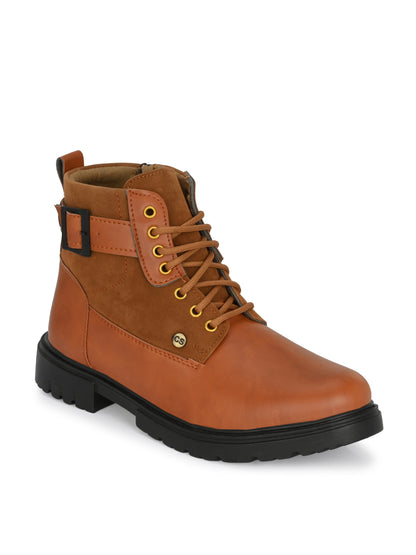 18894 Stylish Tan Leather Boots for Men Casual Shoes