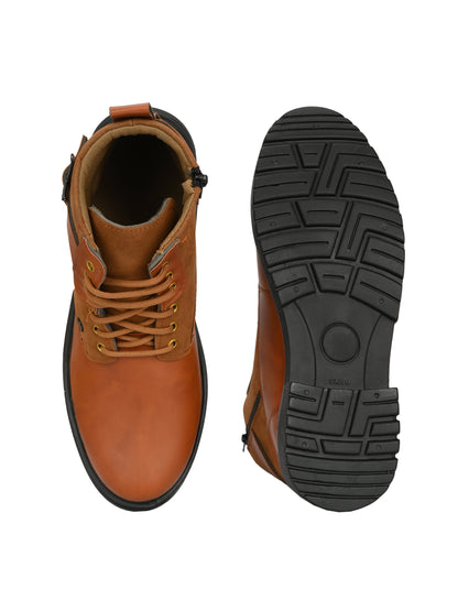 18894 Stylish Tan Leather Boots for Men Casual Shoes